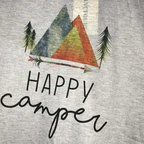 GRAPHIC TEE Happy Camper Gray T-Shirt - Picture 3 of 4